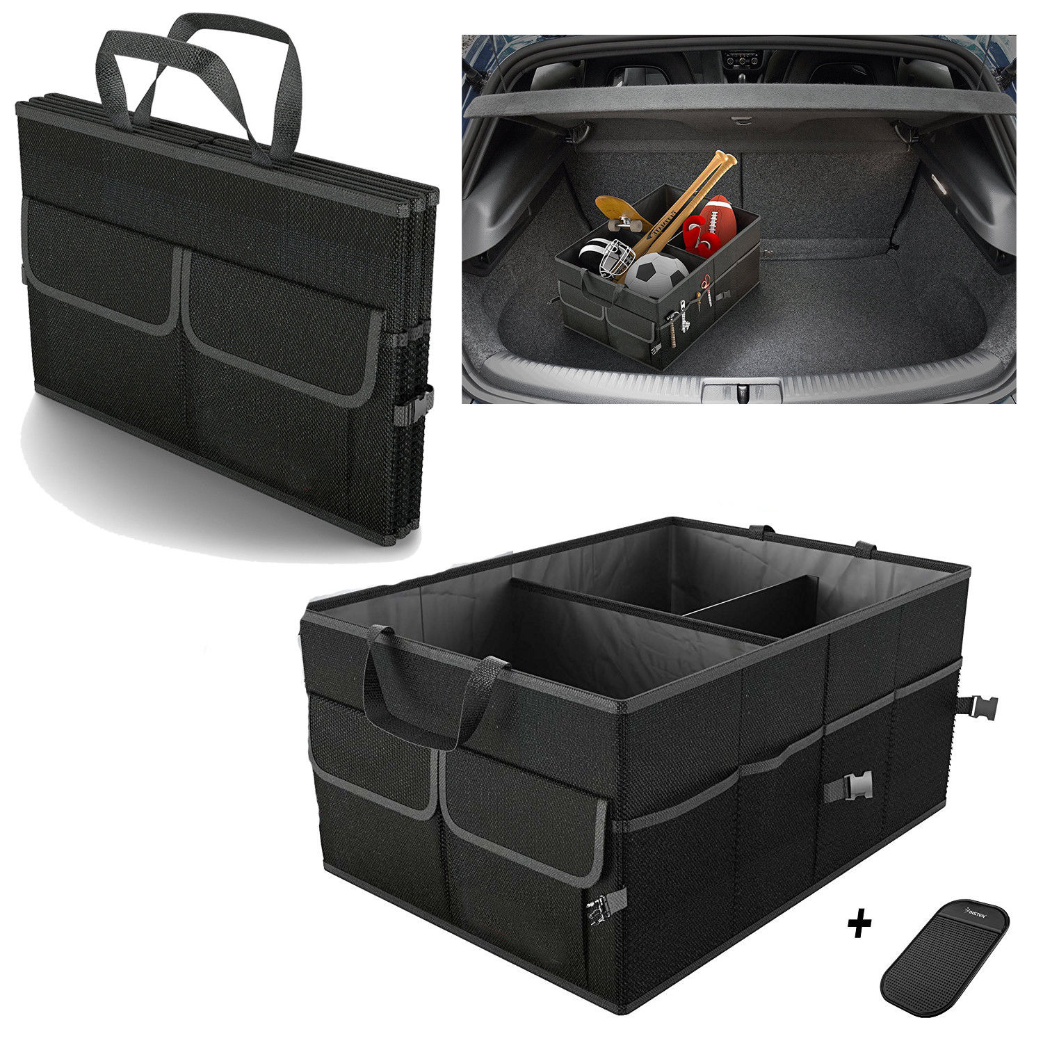 1pcs Trunk Cargo Organizer Folding Caddy Storage Collapse Bag Bin for Car Truck SUV