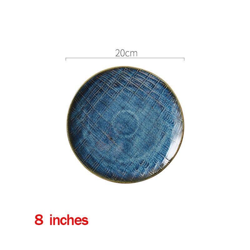 Blue Kiln Change Ceramic Tableware Set of Plates Alien Dishes for Serving Food Plate Table Kitchen Dining Bar Home Garden: 8 inch plate