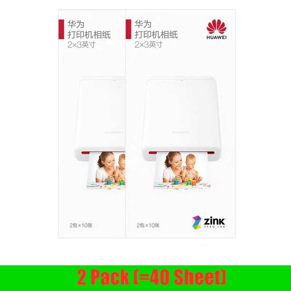 Original Huawei Zink 2*3 zoll Foto Papier 50*76mm Für Huawei Drucker Foto Papier Kanon zoemini LG PD261 251 233 239SP: 2 Pack 40Blatt