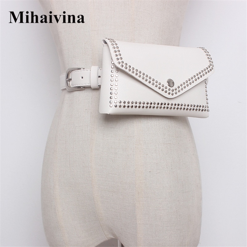 Mihaivin Frauen Niet Taille Gürtel Pack lässig Taille Tasche PU Leder Frauen Taschen Reise Gürtel Geldbörsen fanny Taschen Damen passen iphone13/+