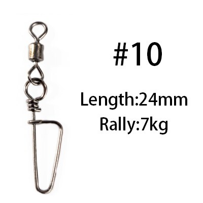 Dagezi 100 st/lot fiskekontakt rullande fiskeswivel med snygga snäppsvarta svirvlar + böjda stift fisketillbehör: 10