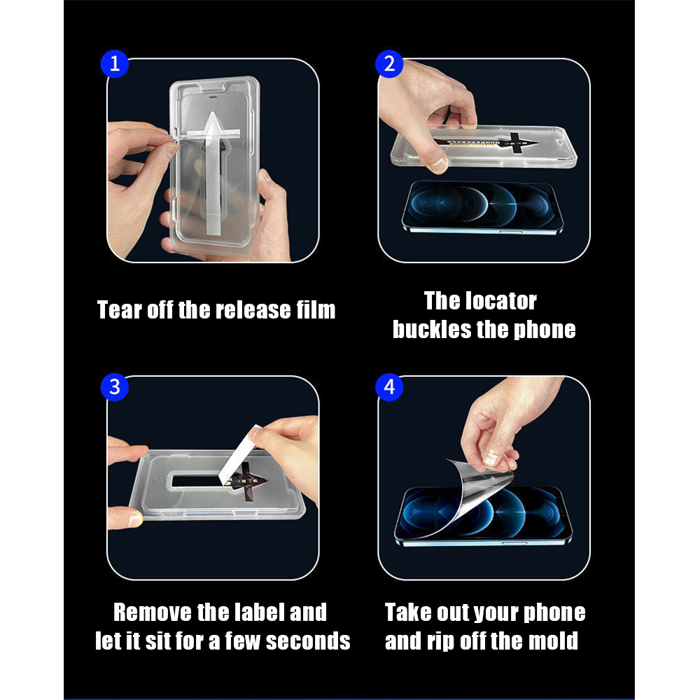 3Stck Automatische Ausrichtung Schutz Film iPhone 14 13 12 11 Profi Max Für iPhone X XR Xs Max 8 7 14 Plus 13 12 Mini Glas