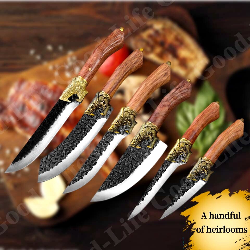Forged Boning Knife Butcher Knife Set Knives Kitchen High Carbon Damascus Stainless Steel Meat Cleaver Slicing Cooking Tools