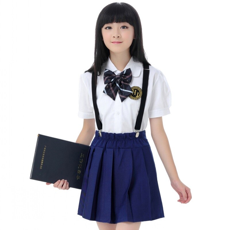 Flickor japansk skoluniform 4 st student skoldräkt primär tonåring sjöman college vindband uniform kvinnlig plus storlek d -0298
