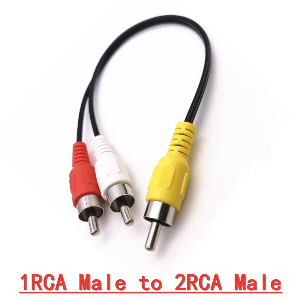 1RCA naar 2RCA Man op Man tot Vrouw naar Vrouw naar Man Splitter Kabel Audio Splitter Distributeur Converter Luidspreker gouden Kabel: Black