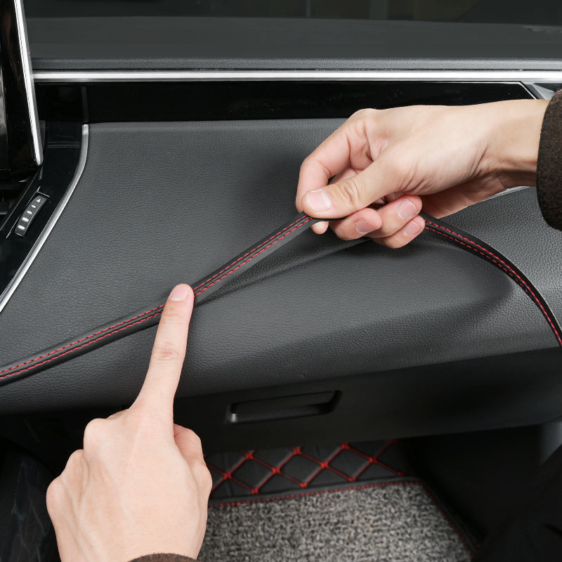Autodashboard sierstrips, zelfklevend, interieurafwerking, lederen strip, universele sierlijst, deurstrip , 2 meter