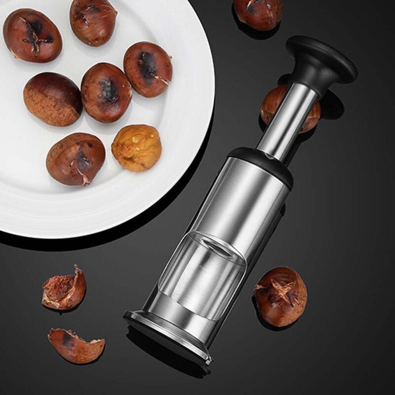 POPAPIE 1 stuk Maroni snijder, roestvrij staal, kastanje-clip, kastanjeopener, kastanjevormpje voor walnoten, droog fruit, kastanjes, noten, sheller voor keuken, grill en outdoor