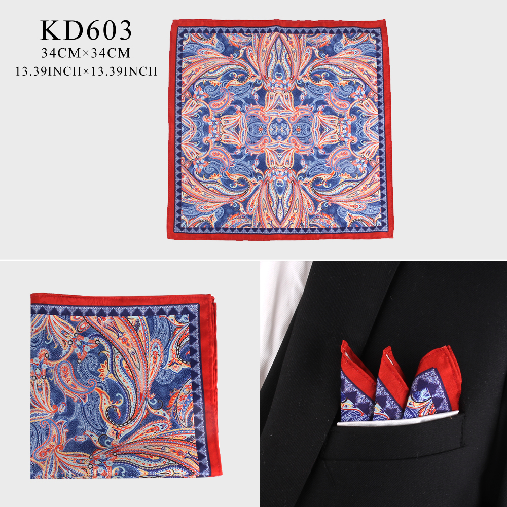 Print Pocket Square For Men Women Floral Printing Kerchief Men's Handkerchiefs Soft Suits Square Handkerchief Towels Scarves: green