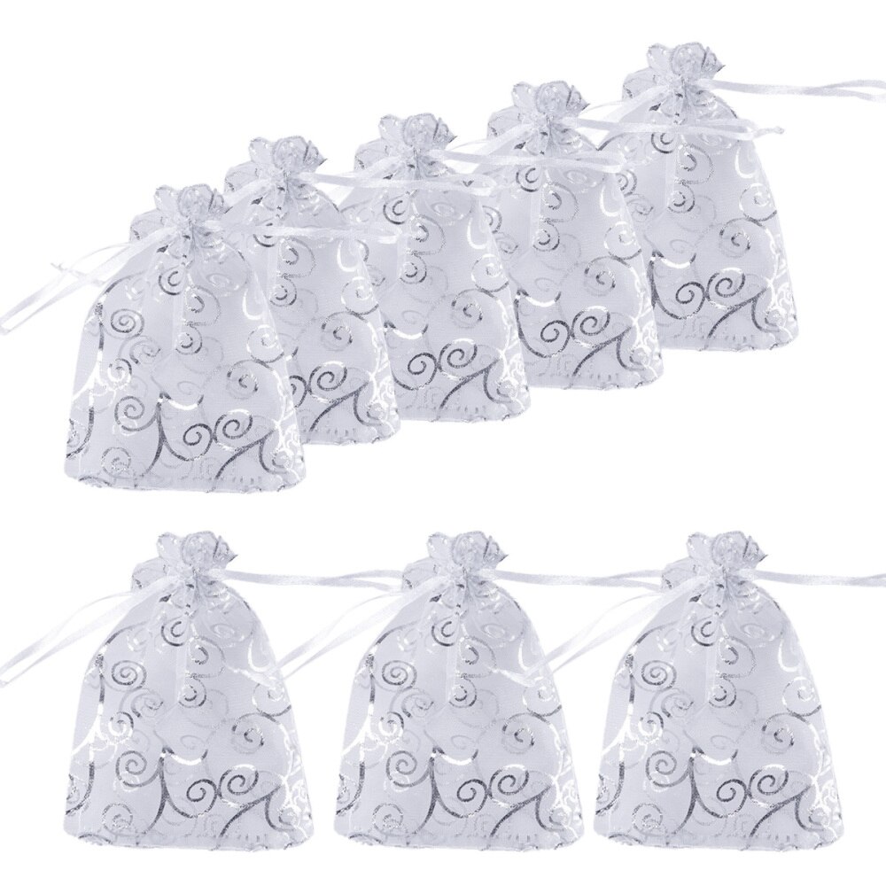 50 stuks zakjes doorschijnende organza decoratieve mini-bedankjes voor een kerstbruiloftsfeest: Default Title