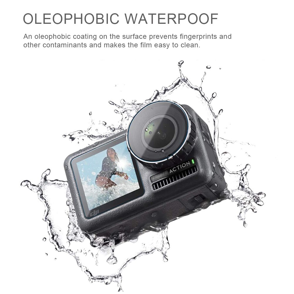 Lente de vidrio templado 3 piezas + Protector de pantalla LCD para Cámara de Acción DJI OSMO película protectora para deporte DJI OSMO cam accesorio