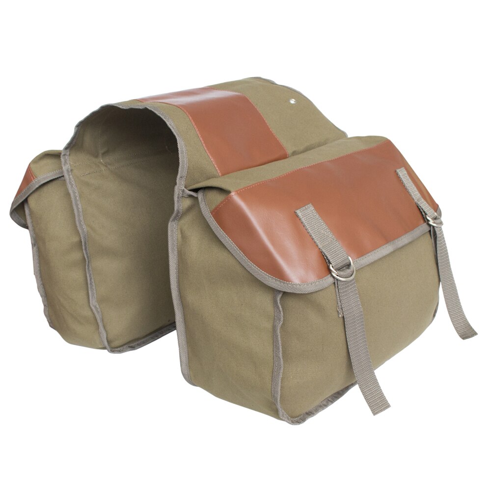Universal sadeltaske til motorcykeltaske lærred bagsæde bagage tasker til sportster  xl883 1200 til honda til kawasaki: Y -mc0013 brun
