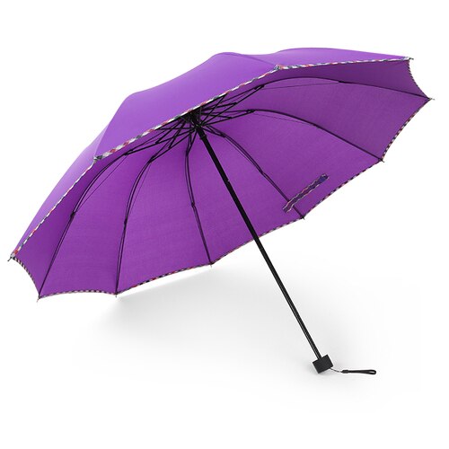 Grote paraplu 3 opvouwbare paraplu Regen Paraplu Mannen 10 k Sterke Winddicht custom reclame parasol: Purple