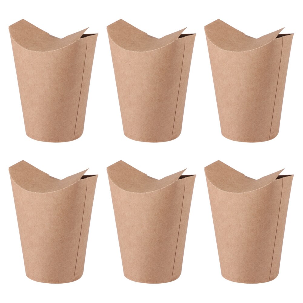 50 Stuks Wegwerp Kraftpapier Afdichting Cups Ijs Container Ei Rookwolken Cup Voor Frieten Popcorn Kip (Bruin): As Shown