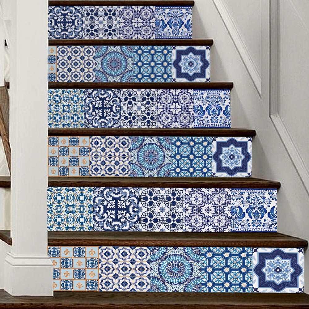 DIY Schritte Aufkleber entfernbar Treppe Aufkleber Heimat Dekor Keramik Fliesen Muster Landschaft Heimat Dekoration 18*100cm