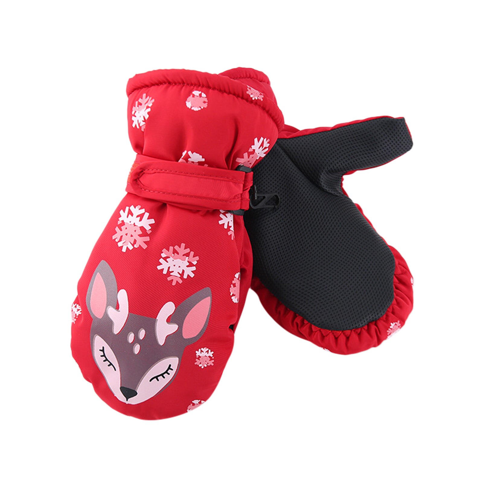 Kinderen Handschoenen Winter Warm Outdoor Kids Sneeuw Schaatsen Snowboarden Winddicht Warme Ski Handschoenen Guantes: Red