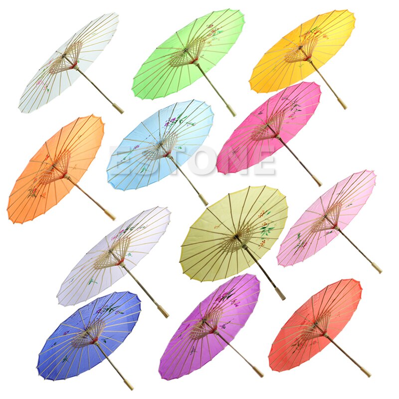 Japanese Chinese Umbrella Art Deco Painted Parasol Umbrellas