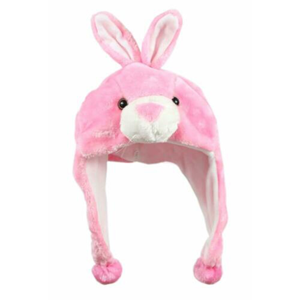 Cartoon Plush Animal Fuzzy Beanie Warm Hat Winter Adult Women Mens Children Cosplay Costume: rabbit