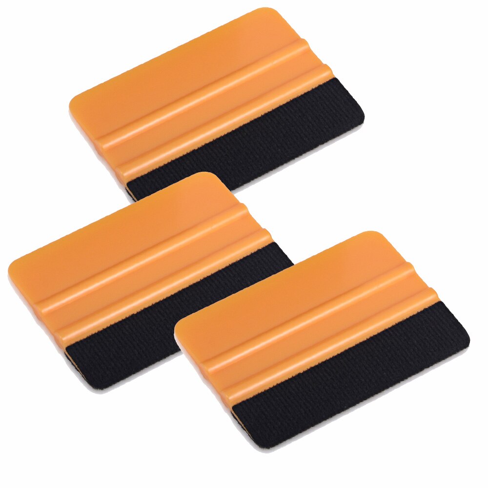 EHDIS – raclette en vinyle en Fiber de carbone pour pare-brise de voiture, essuie-glace d&#39;aquarium, grattoir de peinture, outils d&#39;emballage de Film de teinte de fenêtre, 3 pièces: Gold