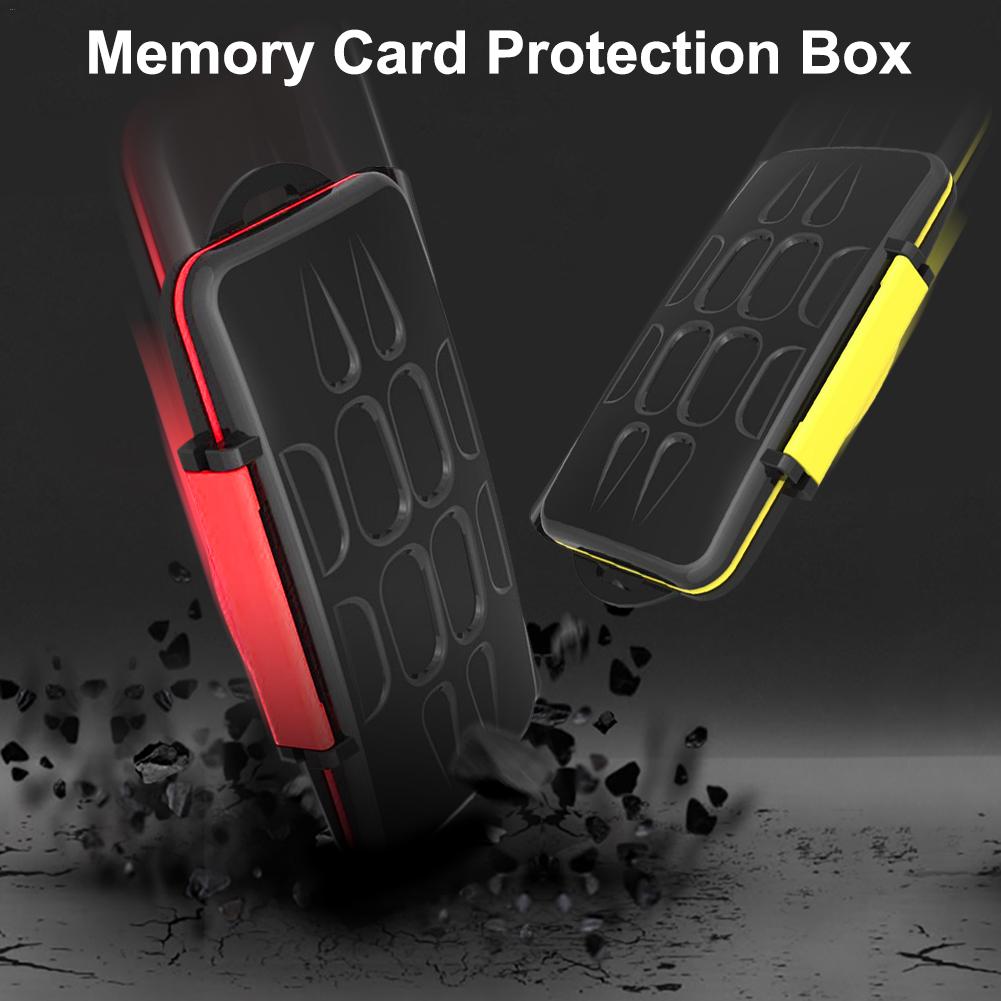 Waterproof Memory Card Case Integrated Shockproof 2SD 12TF Large Capacity Storage Box Yellow Red