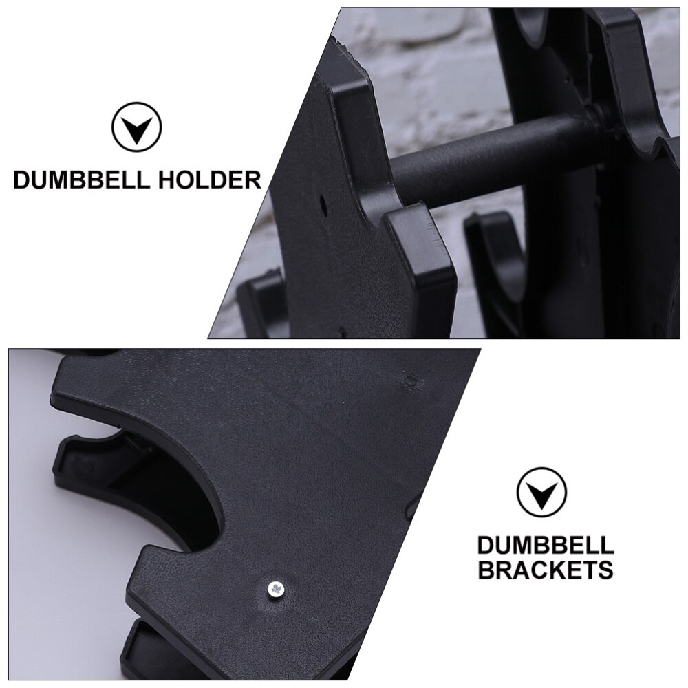 2pcs 3-Tier Dumbbell Storage Rack Tree Stand Dumbbell Holder (Black)