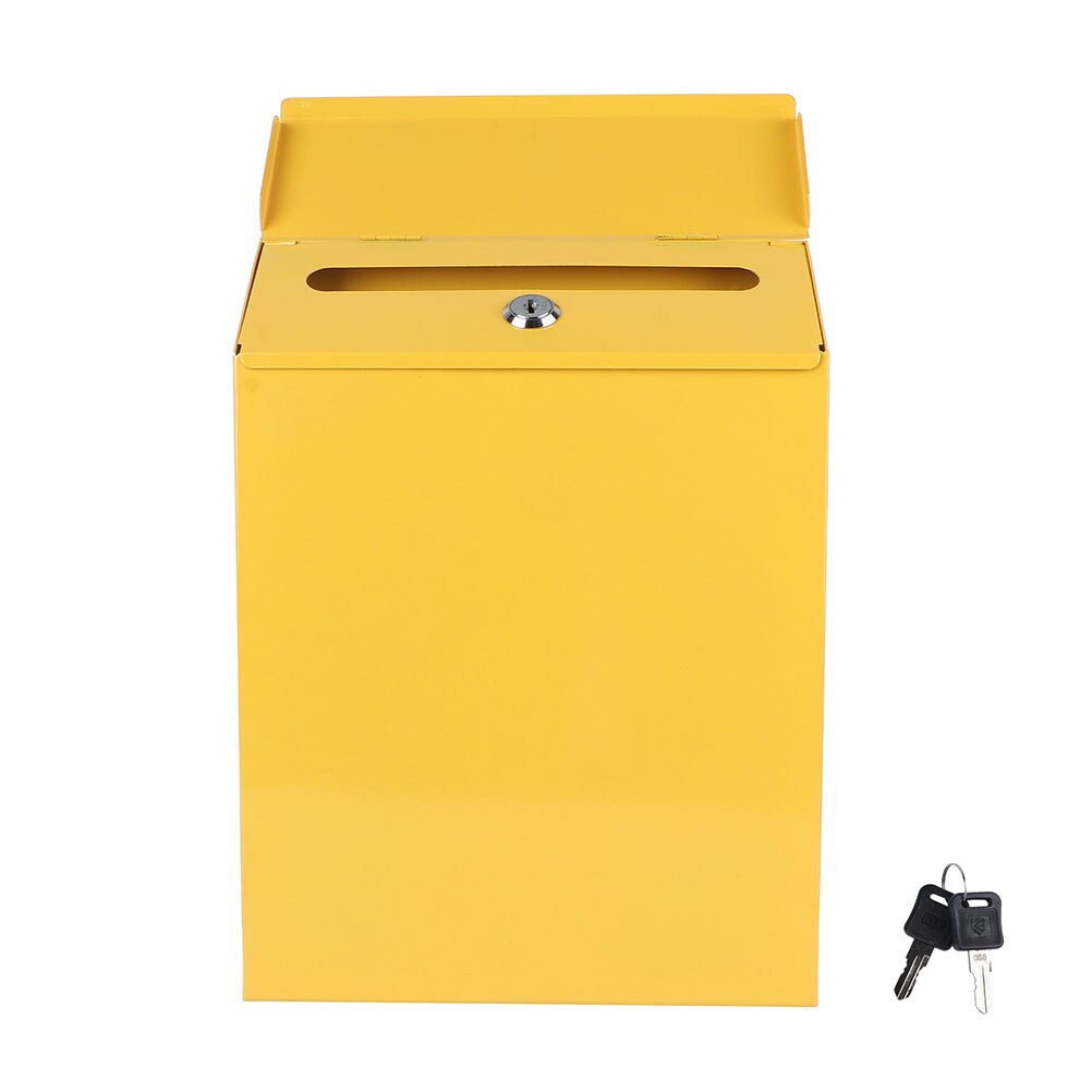Buzón de correos de hierro de estilo europeo, letras creativas, color amarillo, 1 unidad