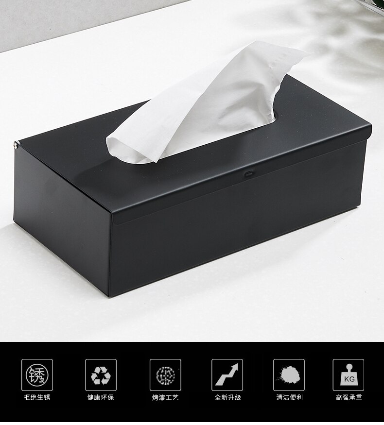 Stanless Steel Wall Mounted Tissue Box Napkin Holder Finish Square Tissue Box Cover Toilet Paper Holder Car Home Tissue Holder