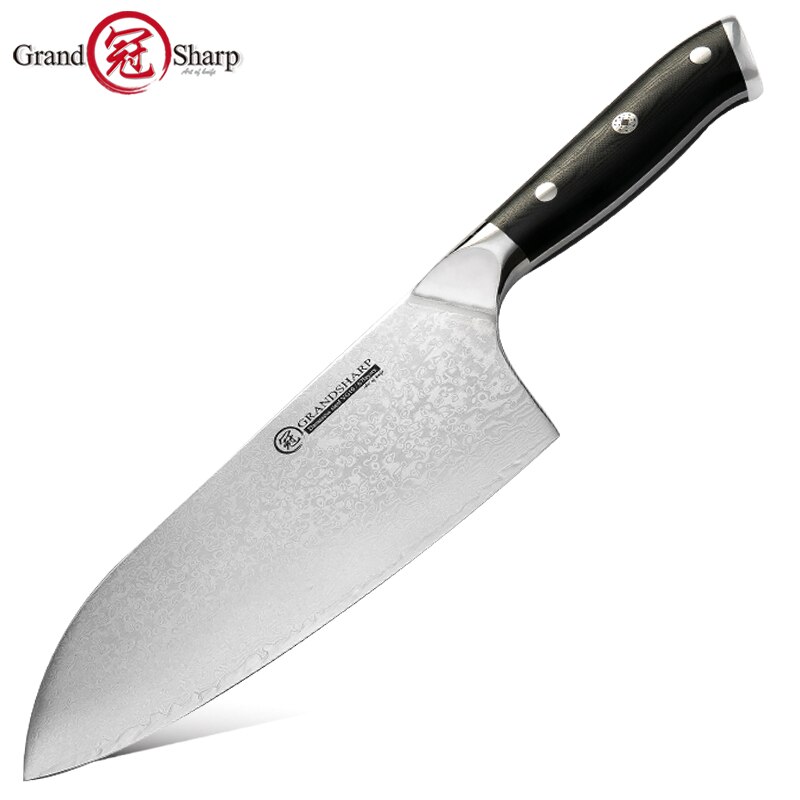 Grandsharp Damascus Knife Set 67 Layers vg10 Japanese Damascus Steel Chef Cleaver Boning Kiritsuke Santoku Kitchen Knives