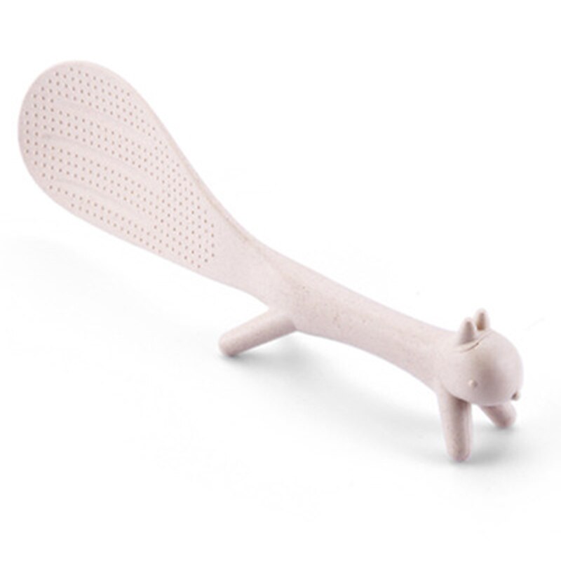 Haushalt Küche Werkzeuge Schöne Eichhörnchen Form Stehend Löffel Nicht-stick Reis Löffel Reis Löffel JS22: beige