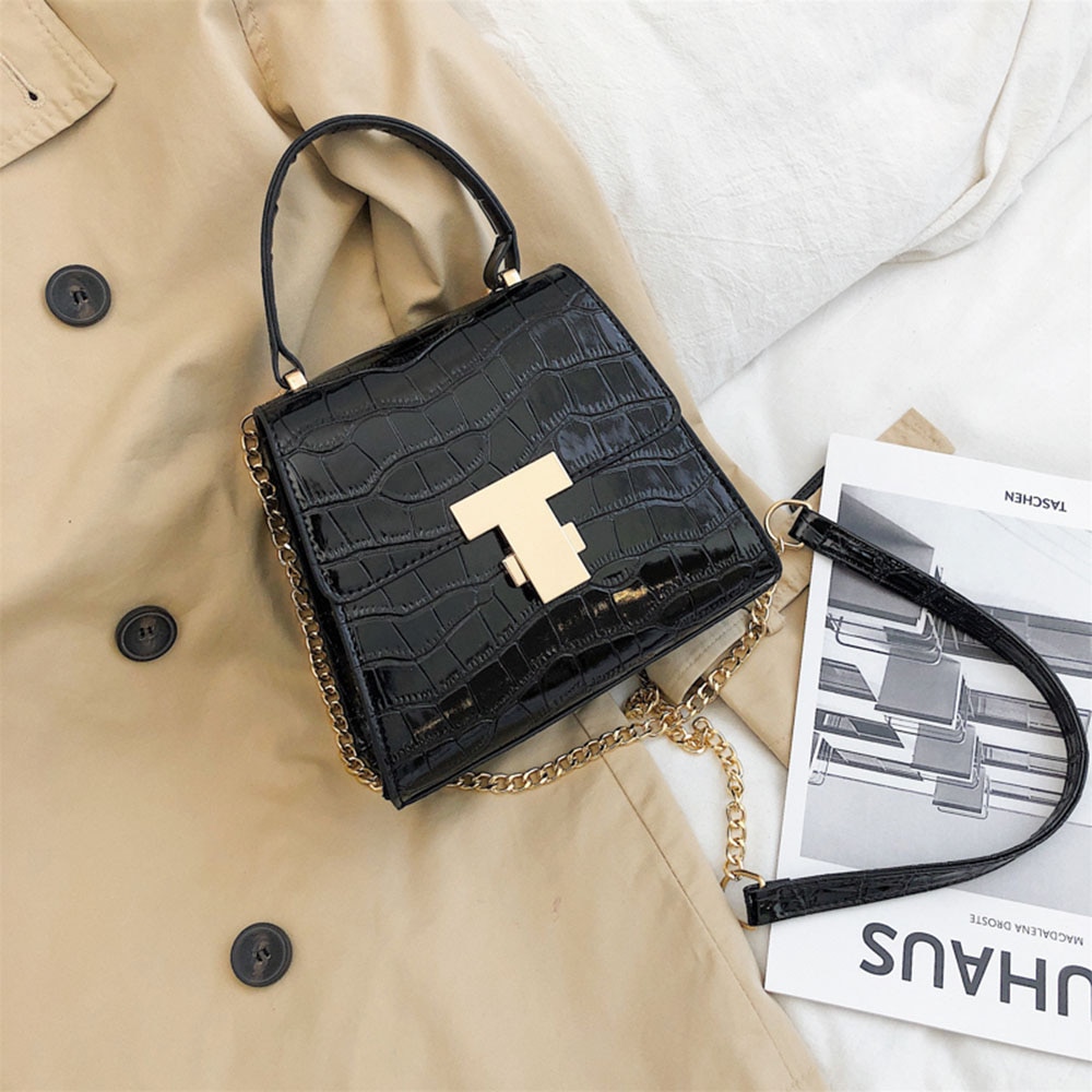 Steenpatroon soild color zadeltassen voor dames zomer handtas en kleine ketting schoudertassen