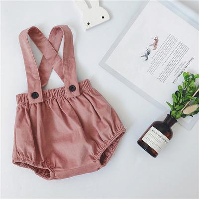 Pantalones de pana para niño y niña, pantalón grande de pana de estilo salvaje, pantalones de pan, pantalones cortos para niña y niño: Rosa / 12 meses