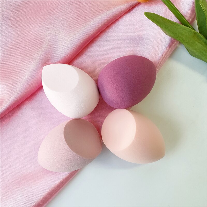 4Pcs/lot Cosmetic Puff Beauty Set Smooth Women Makeup Foundation Soft Sponge Puff Pure Blue Purple Color Beauty Tools: 4pcs Pink