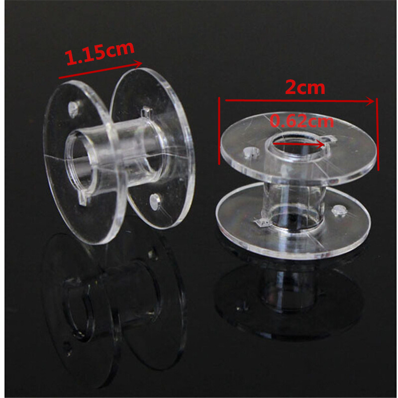 Carretes de plástico transparente para máquina de coser, 25 bobinas con caja de almacenamiento de hilo, accesorios de costura para el hogar, herramientas de costura, 1 Juego por lote