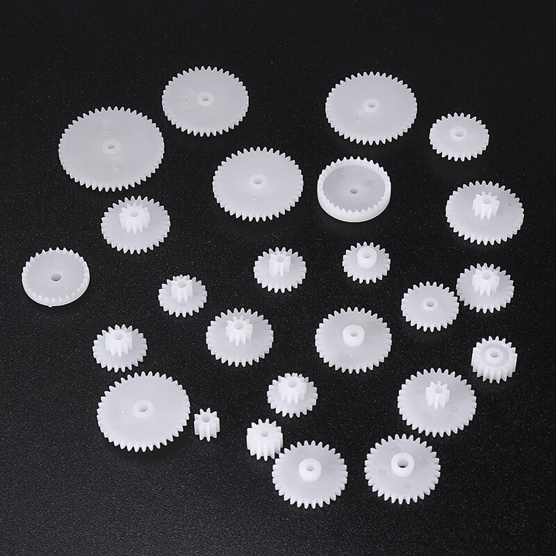 64 tipos de ruedas de tornillo sinfín de doble capa de eje de plástico M0.5 para Robot DIY necesario