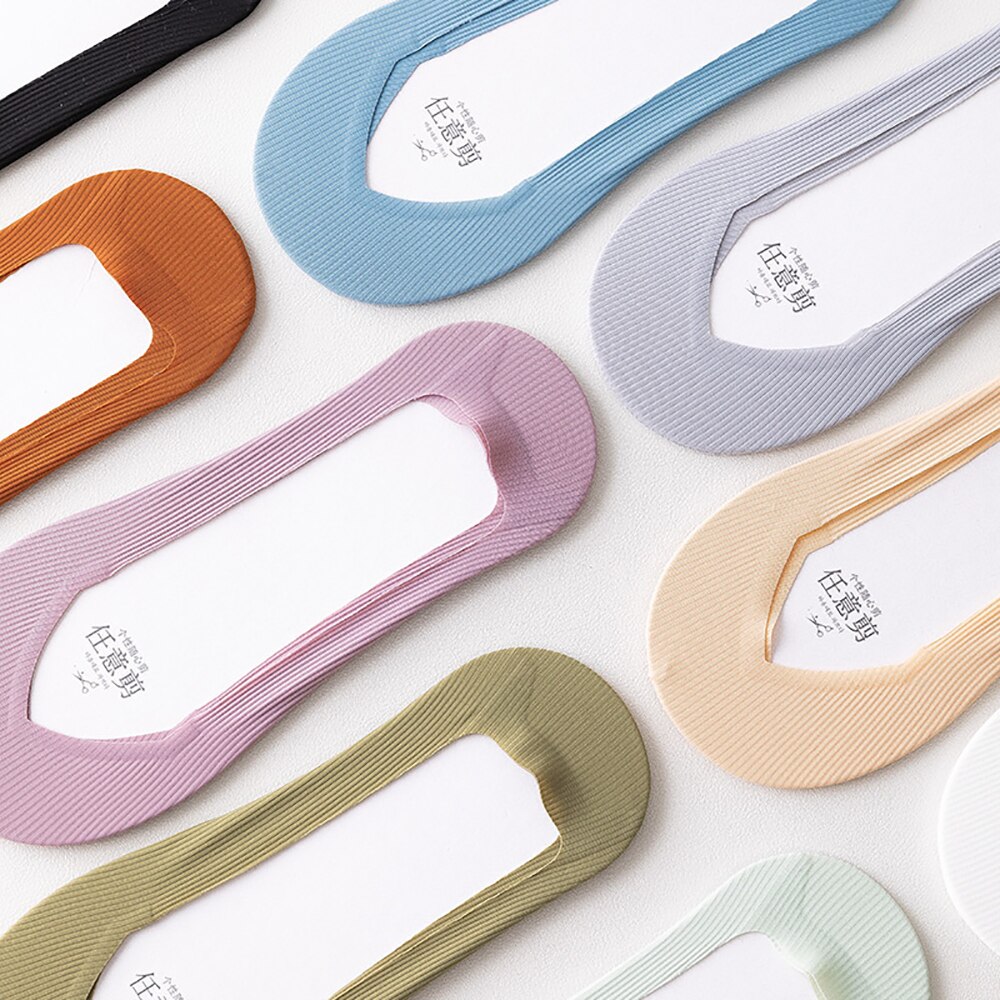 Calcetines finos de silicona para mujer, medias de seda antideslizantes sin costuras, invisibles, transpirables, 1 par