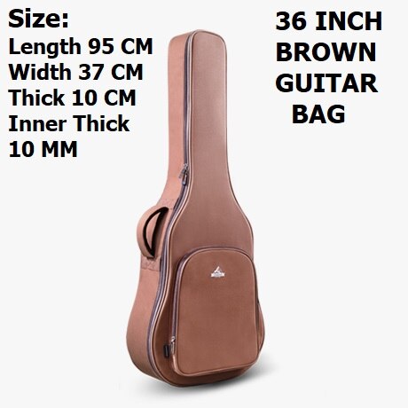 Akustisk gitarrväska 41 tums balladgitarrväska elgitarrväska 36 tums folkgitarrväska basväska gitarrskyddsväska: 36 tums brun väska