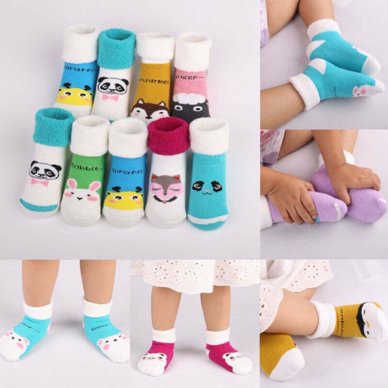 Infant Toddler Baby Boy Girls Socks That Look Like Shoes Anti-slip Cotton Indoor Sock 0-3 Years Peace Socks Black white blue Red