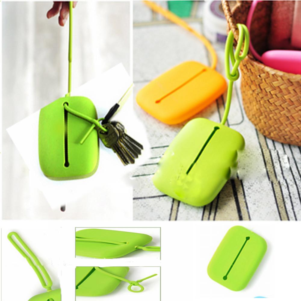 ISKYBOB nouvelle offre spéciale vert Silicone porte-clés porte-clés sac carte support de pochette porte-clés sac nouvel an