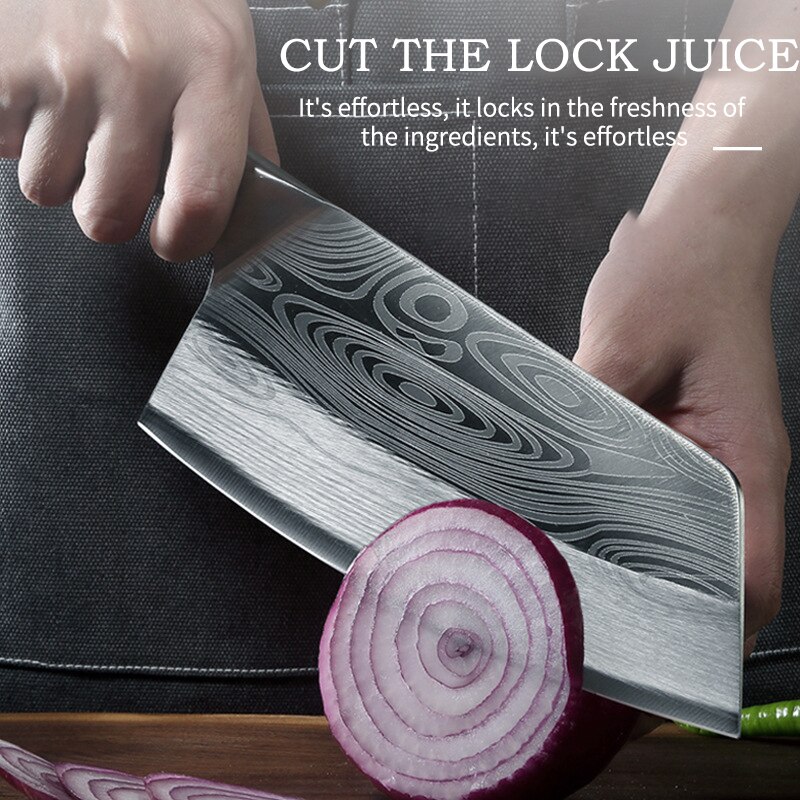 Chinese Cleaver Handmade Chopper Chef 3cr13 Stainless Steel Knife Kitchen Knives Meat Vege Slicer Chopping Knife