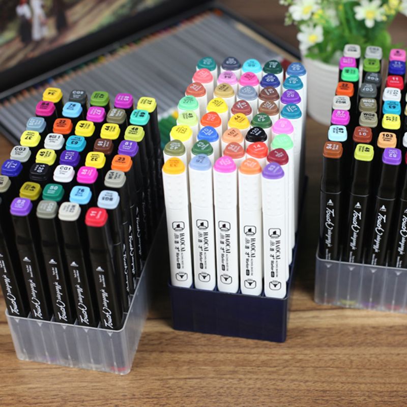 30/40 Slots Marker Pen Storage Holder Brush Pencil Rack Table Stand Organizer Multifunction Tool