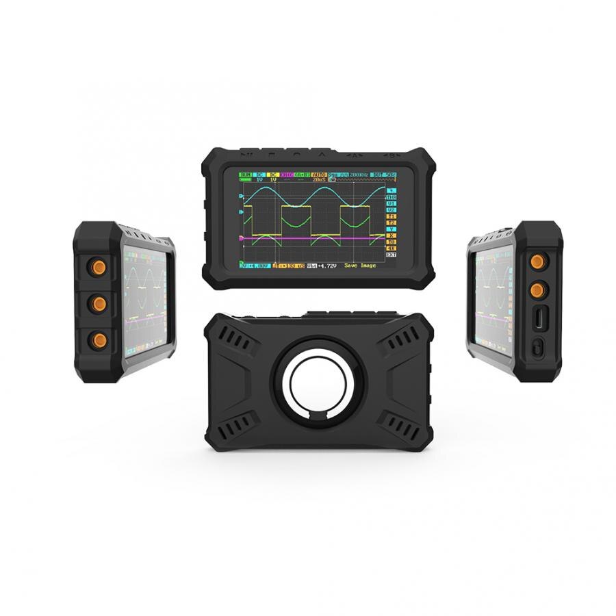 DS213 Nero mini Oscilloscopio Custodia in silicone Borsette con 1 pz Supporto Ad Anello oscilloscopio digitale kit Nero