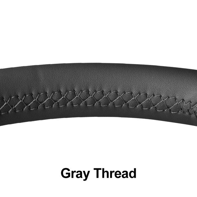 Black Artificial Leather No-slip Car Steering Wheel Cover for Chrysler 300C 200 Grand Voyager Lancia Flavia: Gray Thread
