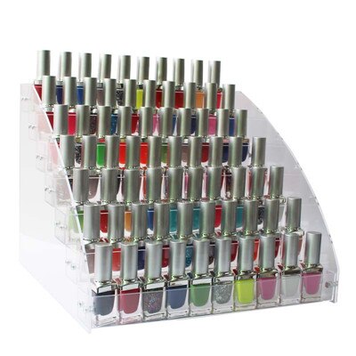 Transparent organizer opbevaring makeup 2-3-4-5-6-7 lag negle rack polish udstilling kosmetik hylde organizer hjem opbevaring: 7 lag