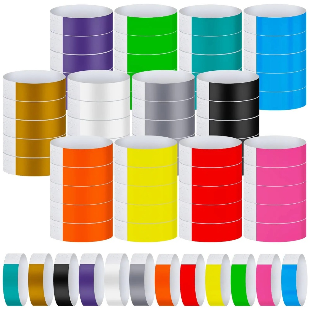 100 Stück Papier Tyvek Armbänder wasserdichte Party synthetisches Papier Handgelenk Spielplatz Mehrzweck Armbänder Ich würde Armbänder
