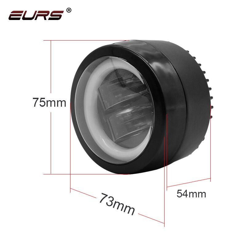 EURS 3inch LED Headlights DRL Angel eyes Spotlight Accessories headlamp 20W LED Motorcycle Spot 2000lm Halo Ring White Red Blue