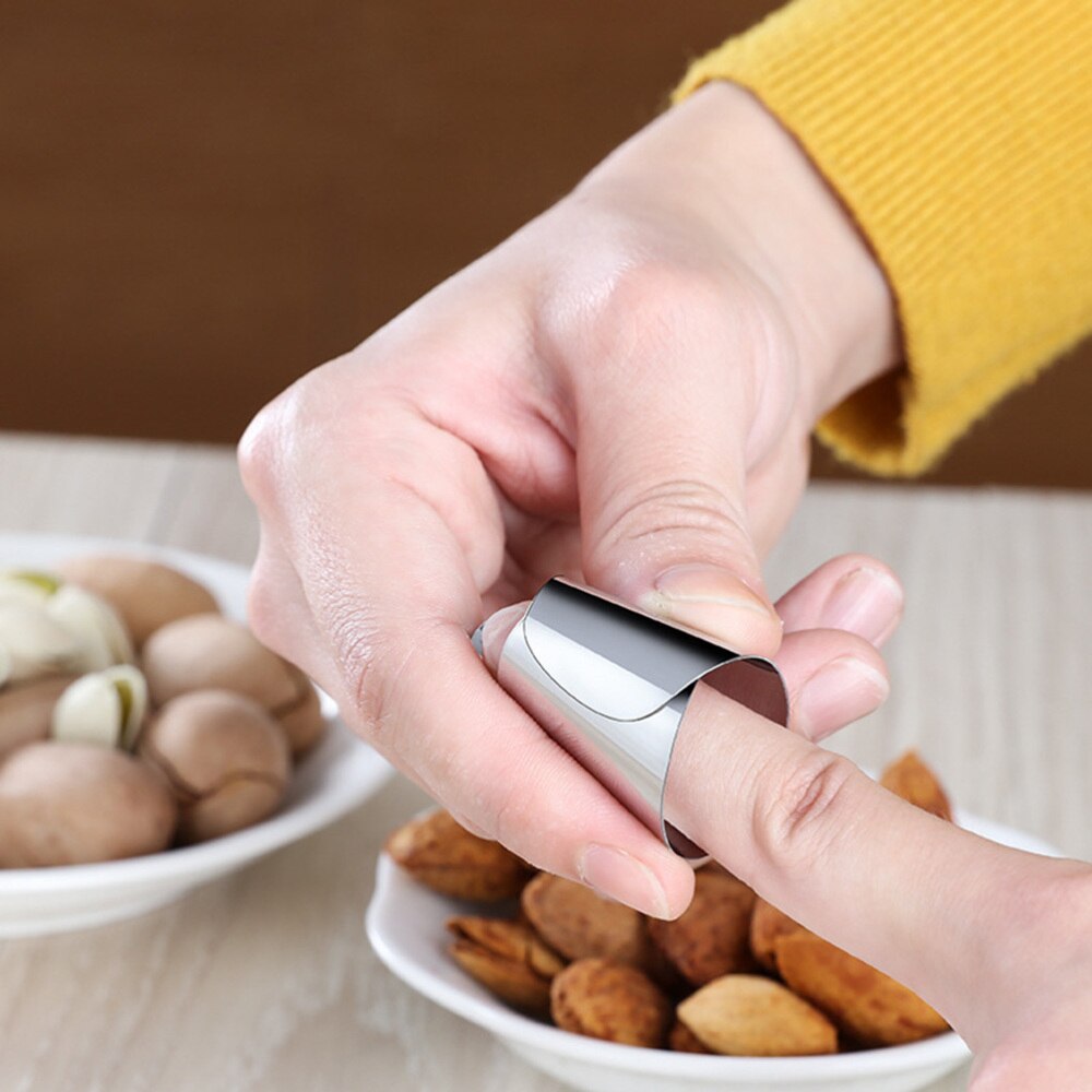 4 pçs ajustável mão guarda dedo protetor de aço inoxidável prego capa dedo guarda evitar ferir seguro ferramenta cozinha
