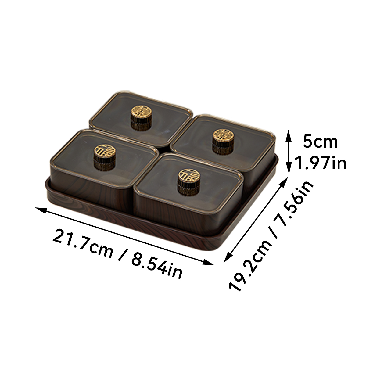 WORTHBUY 2/4/6 Gitter Lebensmittel Aufbewahrung sbox feuchtigkeit beständige Nuss, Trocken früchte, Süßigkeiten Box Obst Vorrats behälter für Weihnachten Neujahr: Dark Khaki