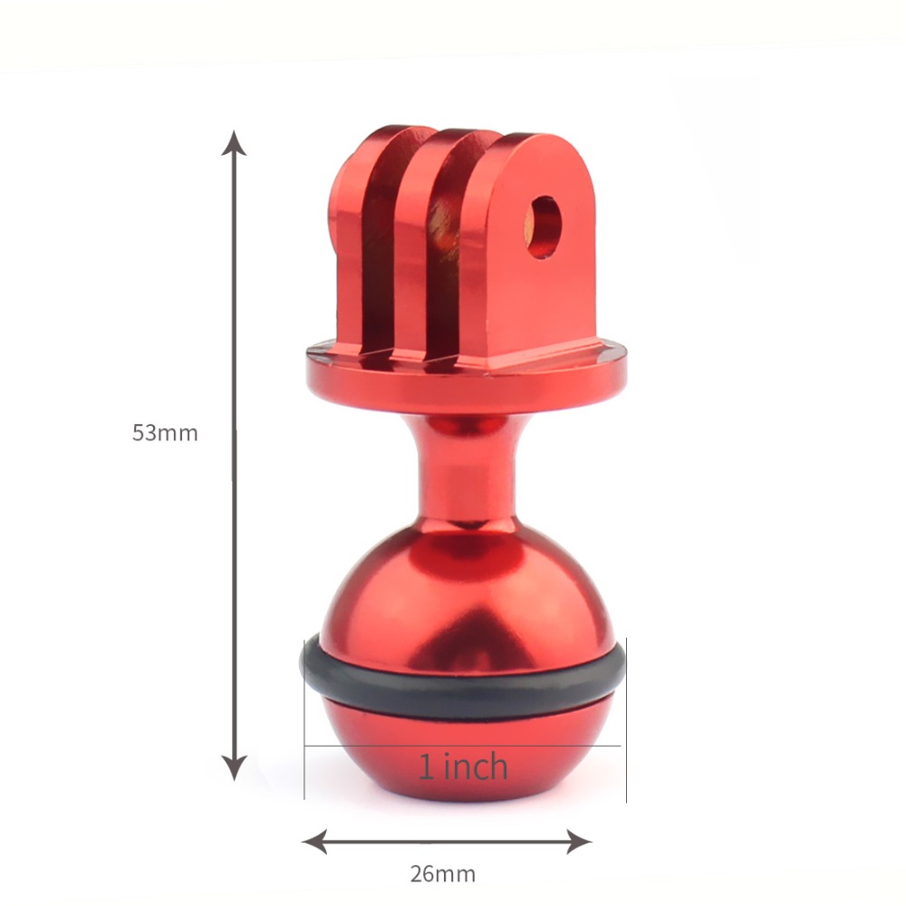 Cnc 1 Inch Balhoofd Statief Mount Adapter Lichten Standhouder Met 3/8 Schroef Gat Voor Gopro Hero 7 6 5 4 Yi Sjcam Sport Camera