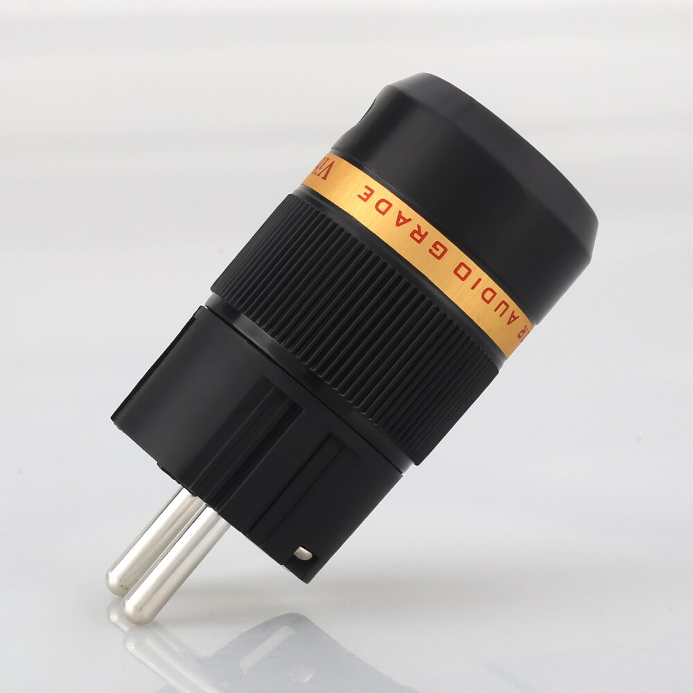 Viborg haut de gamme pur cuivre VE-501R plaqué Rhodium EU Schuko prise de courant pour bricolage Hifi câble d'alimentation électrique adaptateur d'extension