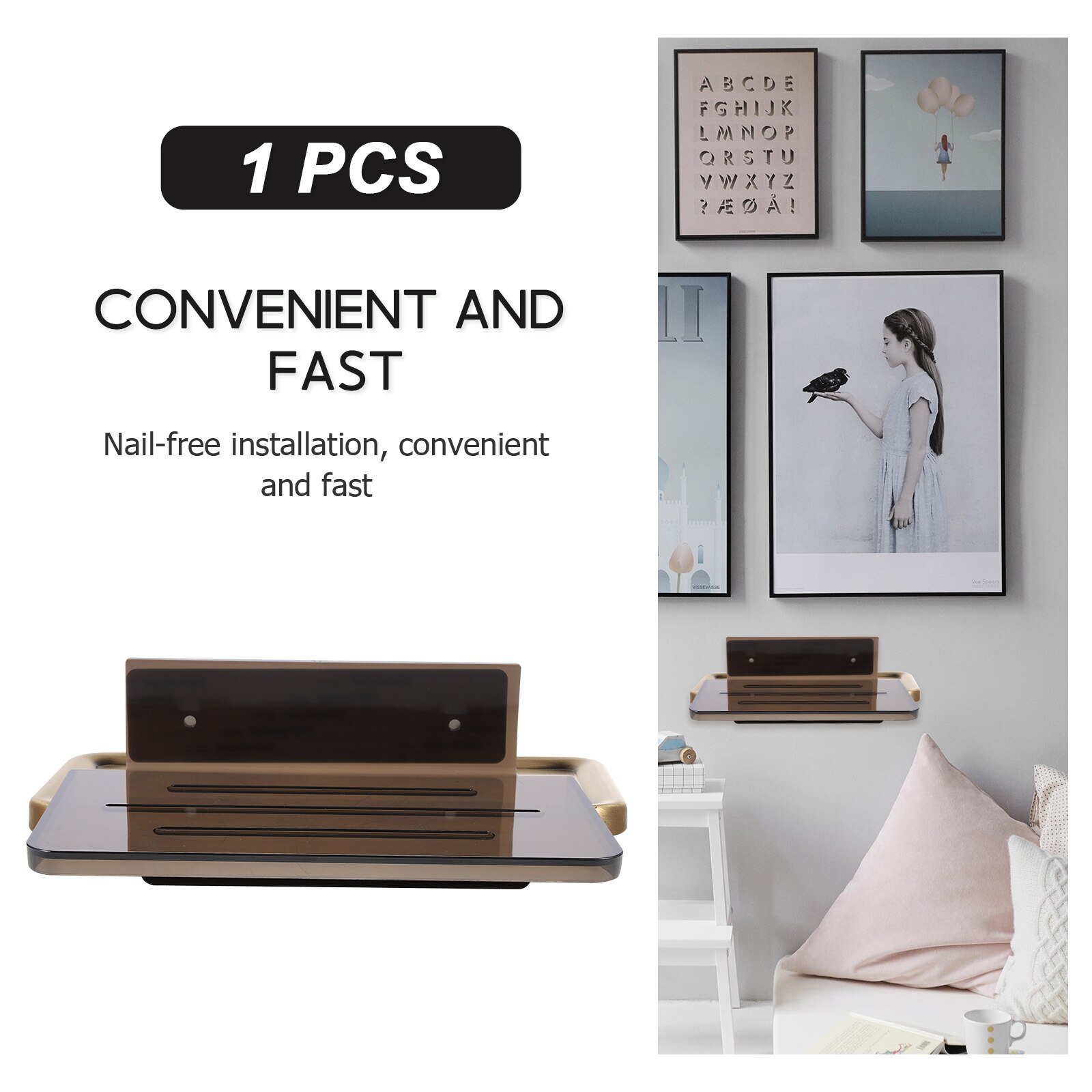 Plastic Wall-mounted Storage Rack Bathroom Wall Organizer Toilet Hanging Shelf