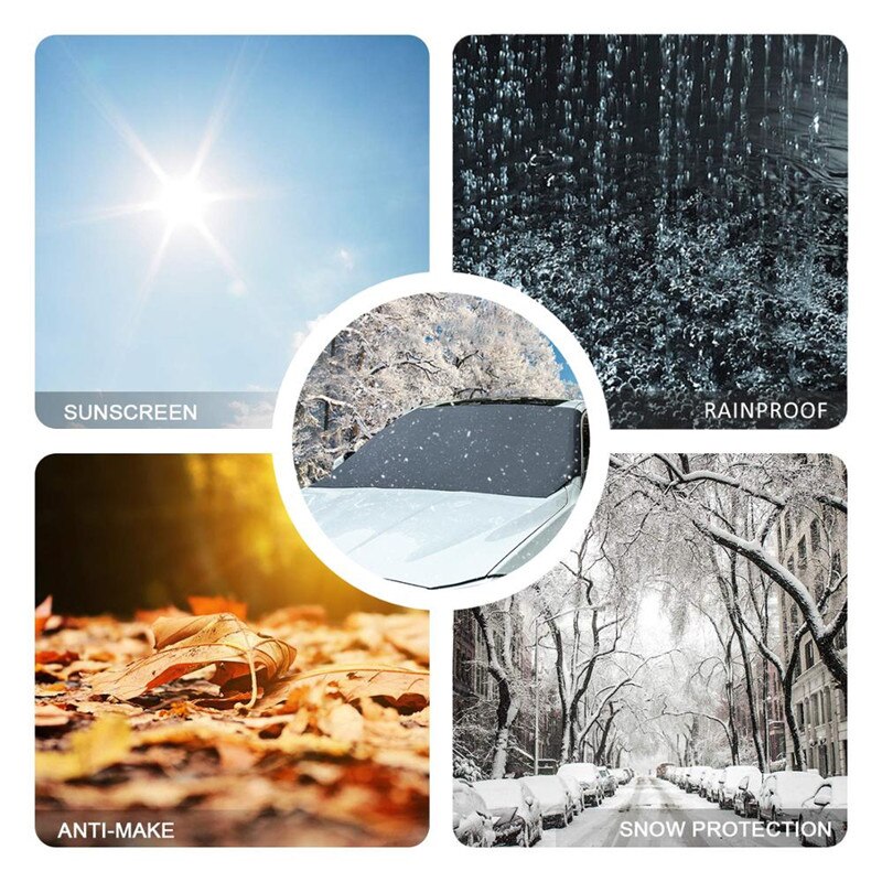 Universele Auto Voorruit Cover Auto Sneeuw Ijs Zonnescherm Shield Winter Voorruit Visor Cover Voorruit Cover 2.4*1.4m
